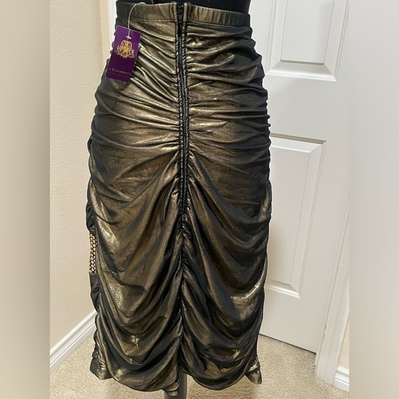 Z. CAVARICCI  GOLD SEQUINS SPLICE TUBE DRESS WOMENS SIZE 22 - Picture 2 of 12